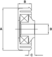 Precision Bearings – Plastic Housed Technical Drawing