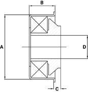 Precision Bearings – Steel Housed Technical Drawing