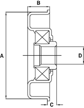 Precision Bearings – Steel Housed Technical Drawing